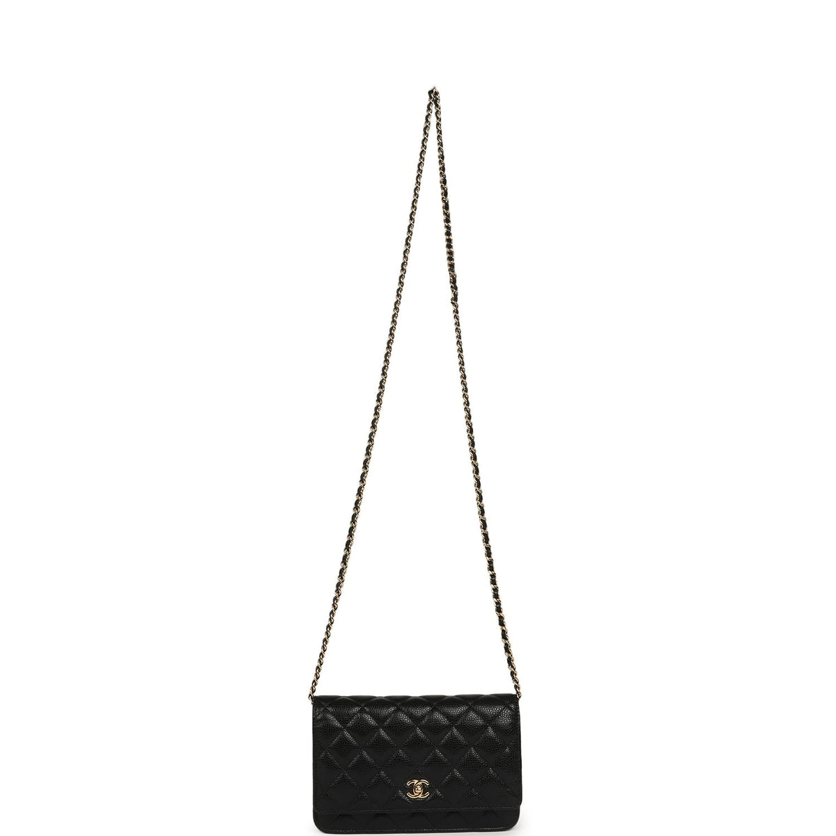 Chanel Wallet On Chain WOC Black Caviar Gold Hardware