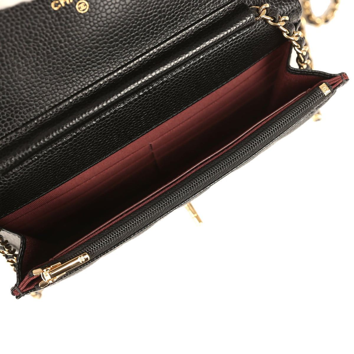 Chanel Wallet On Chain WOC Black Caviar Gold Hardware