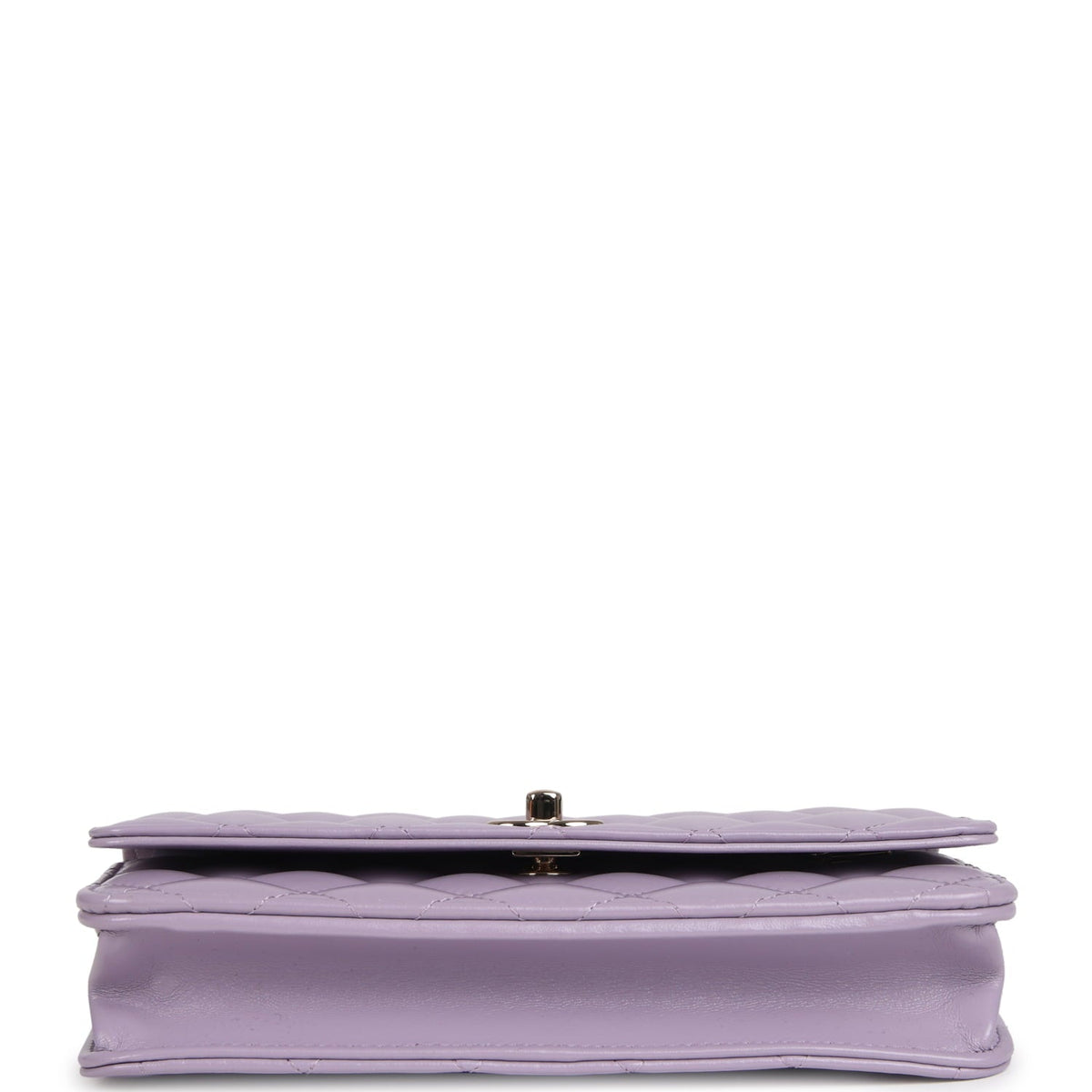 Chanel Wallet On Chain WOC Light Purple Shiny Lambskin Light Gold Hardware