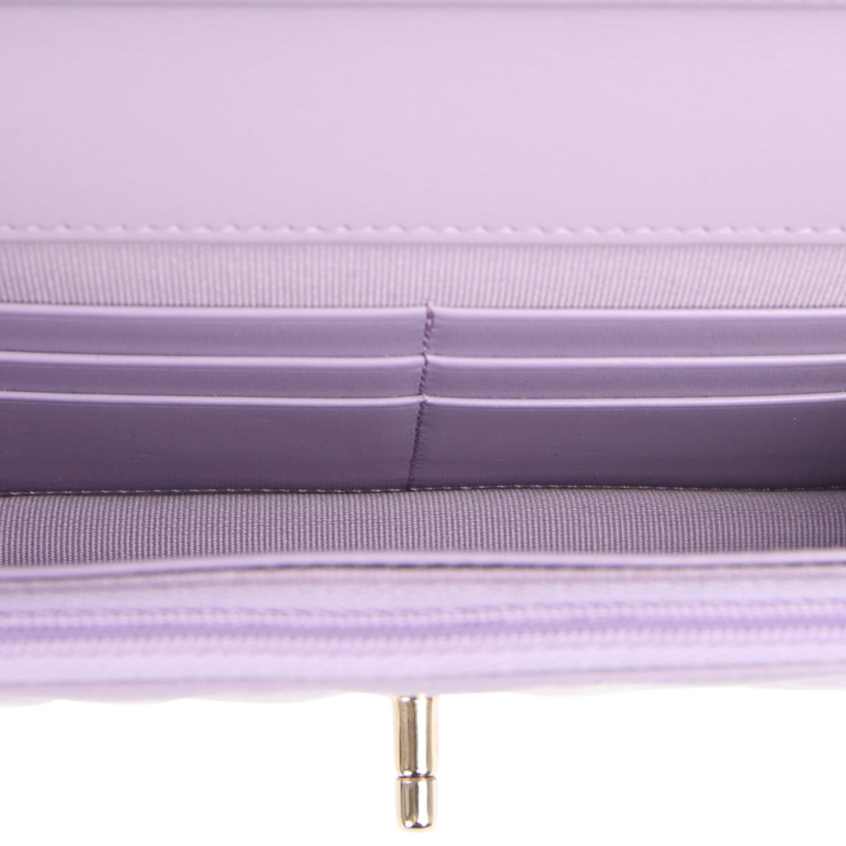 Chanel Wallet On Chain WOC Light Purple Shiny Lambskin Light Gold Hardware