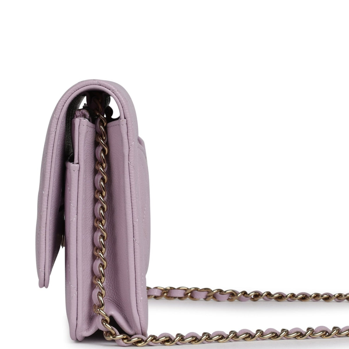 Chanel Classic Wallet On Chain WOC Light Purple Caviar Light Gold Hardware
