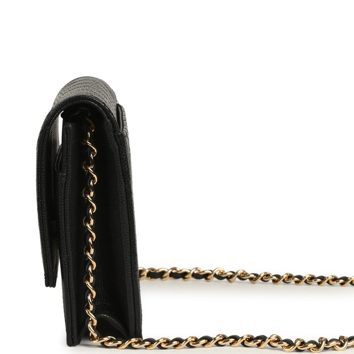 Chanel "Neo Filigree" Wallet on Chain WOC Black Grained Calfskin Gold Hardware