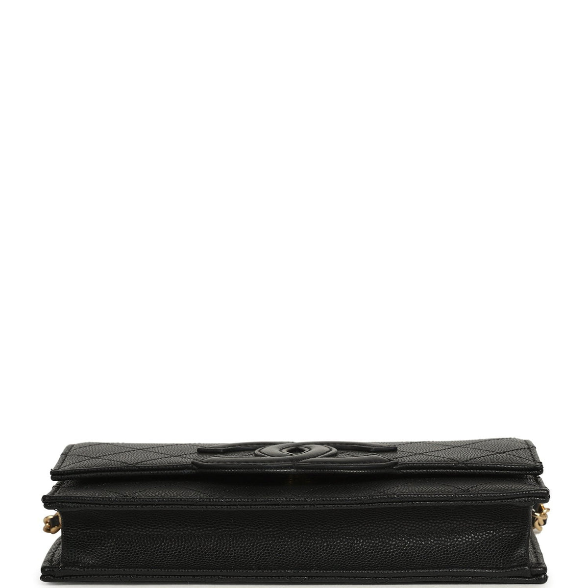 Chanel "Neo Filigree" Wallet on Chain WOC Black Grained Calfskin Gold Hardware