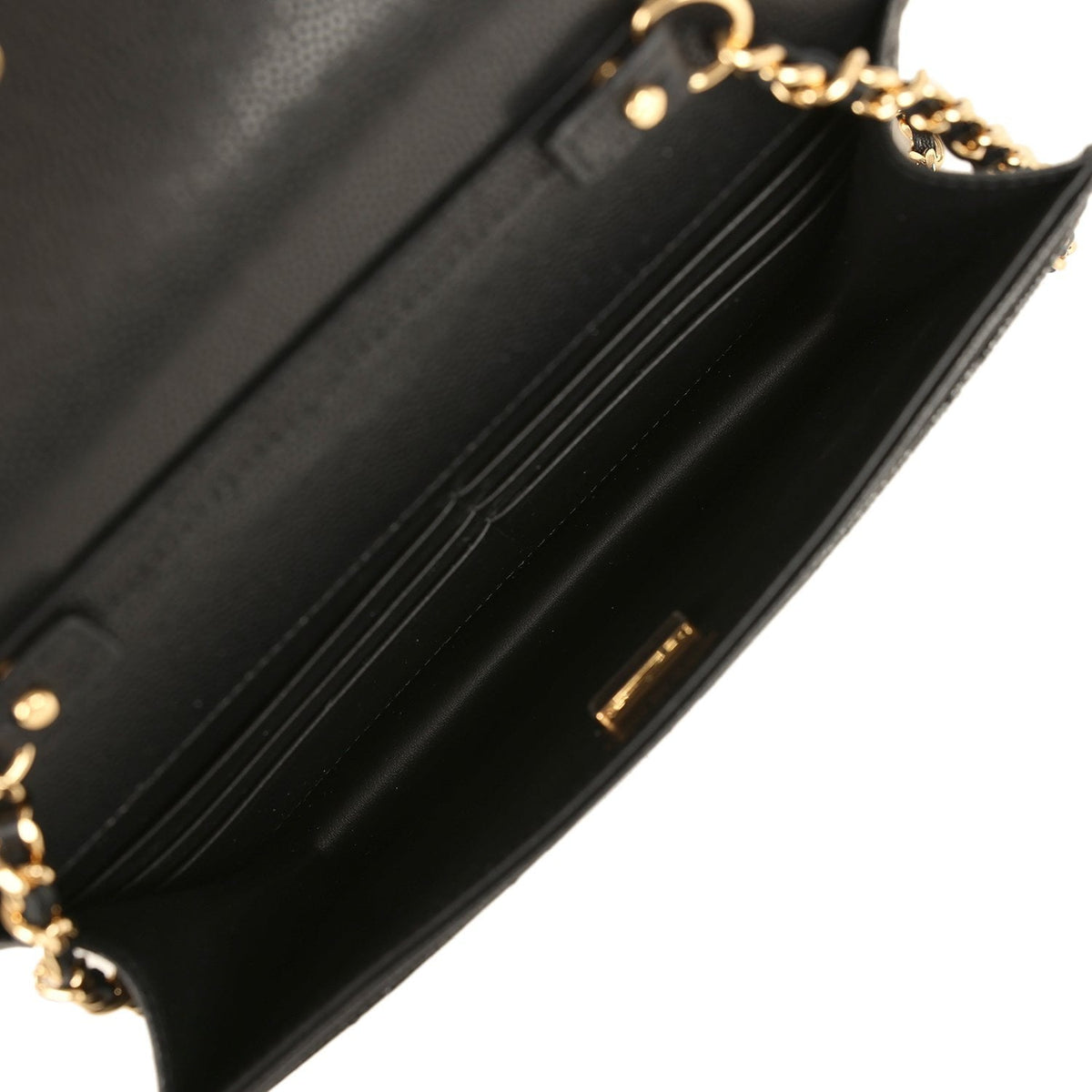 Chanel "Neo Filigree" Wallet on Chain WOC Black Grained Calfskin Gold Hardware