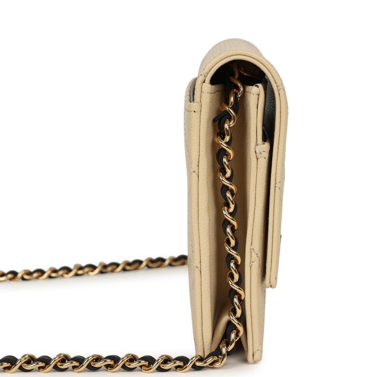 Chanel "Neo Filigree" Wallet on Chain WOC Beige, Black Grained Calfskin Gold Hardware