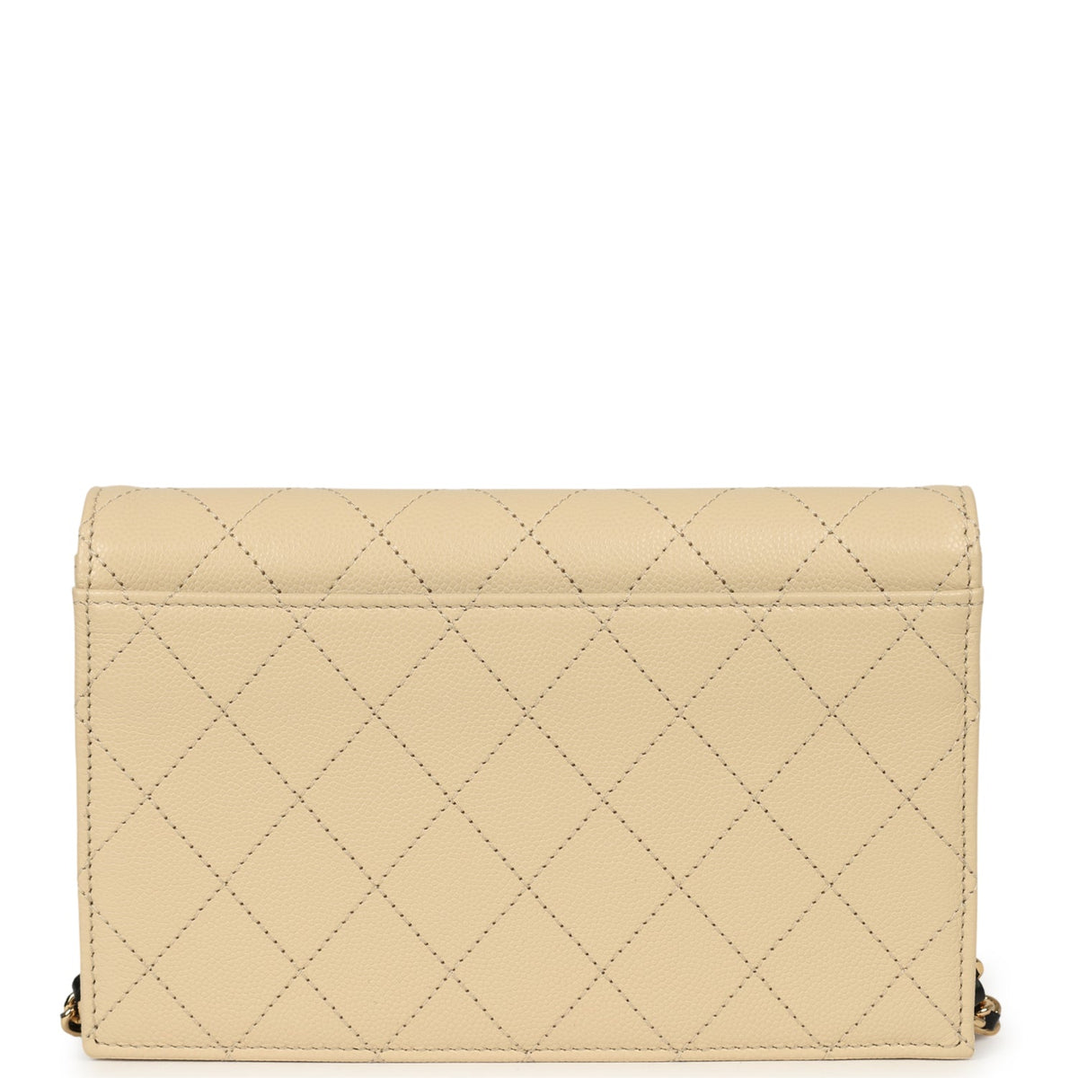 Chanel "Neo Filigree" Wallet on Chain WOC Beige, Black Grained Calfskin Gold Hardware