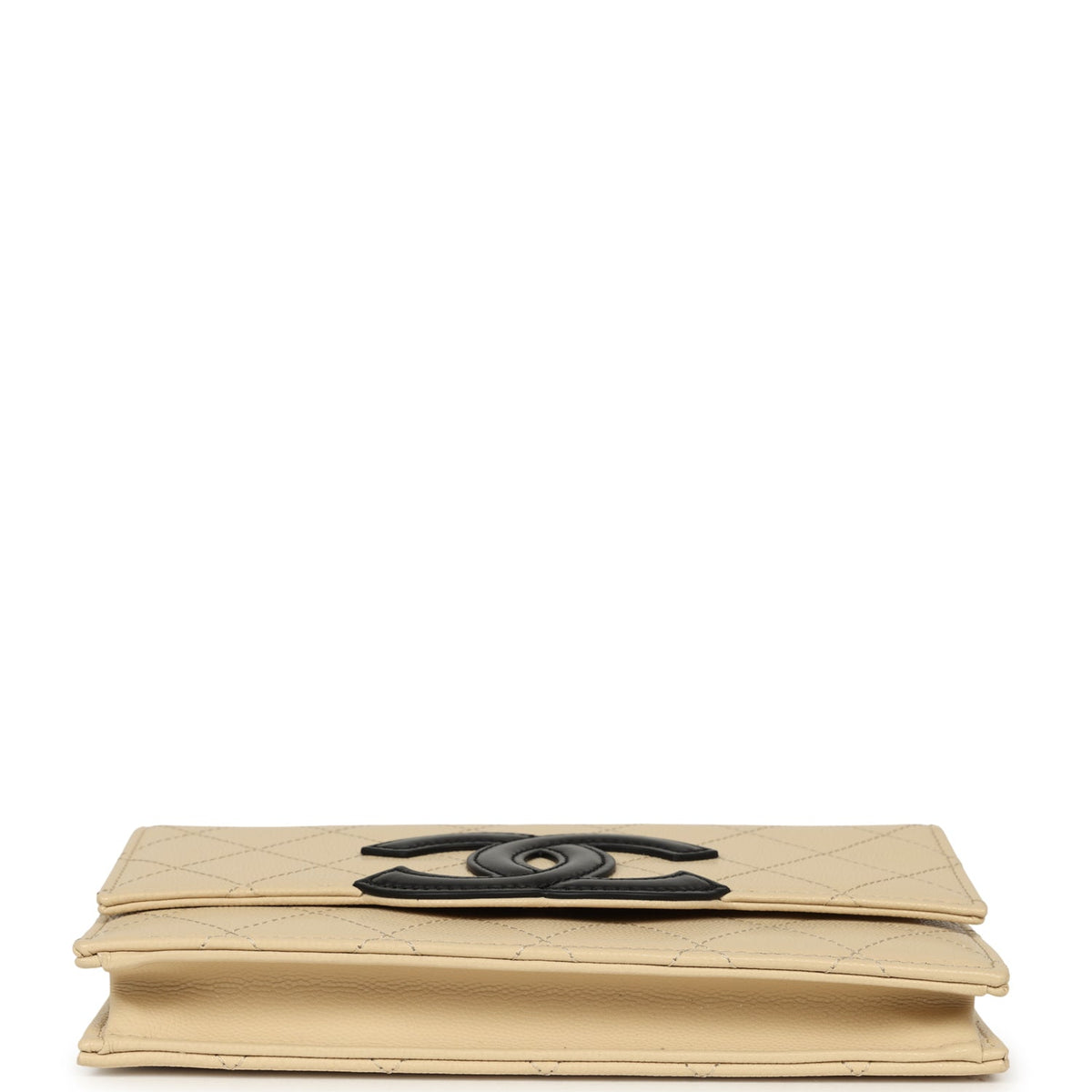 Chanel "Neo Filigree" Wallet on Chain WOC Beige, Black Grained Calfskin Gold Hardware