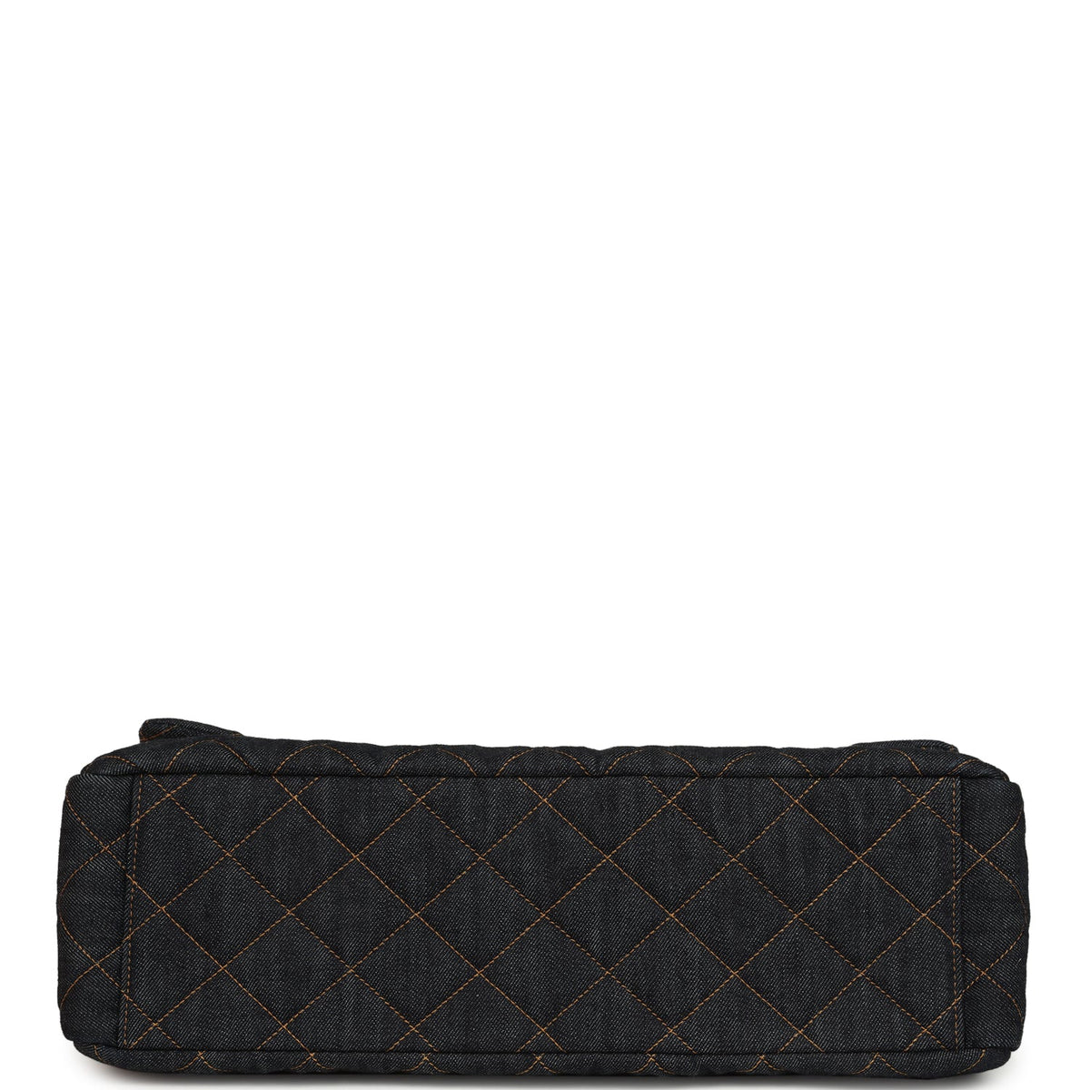 Chanel XXL Classic Single Travel Flap Bag Dark Blue Denim Brushed Gold Hardware