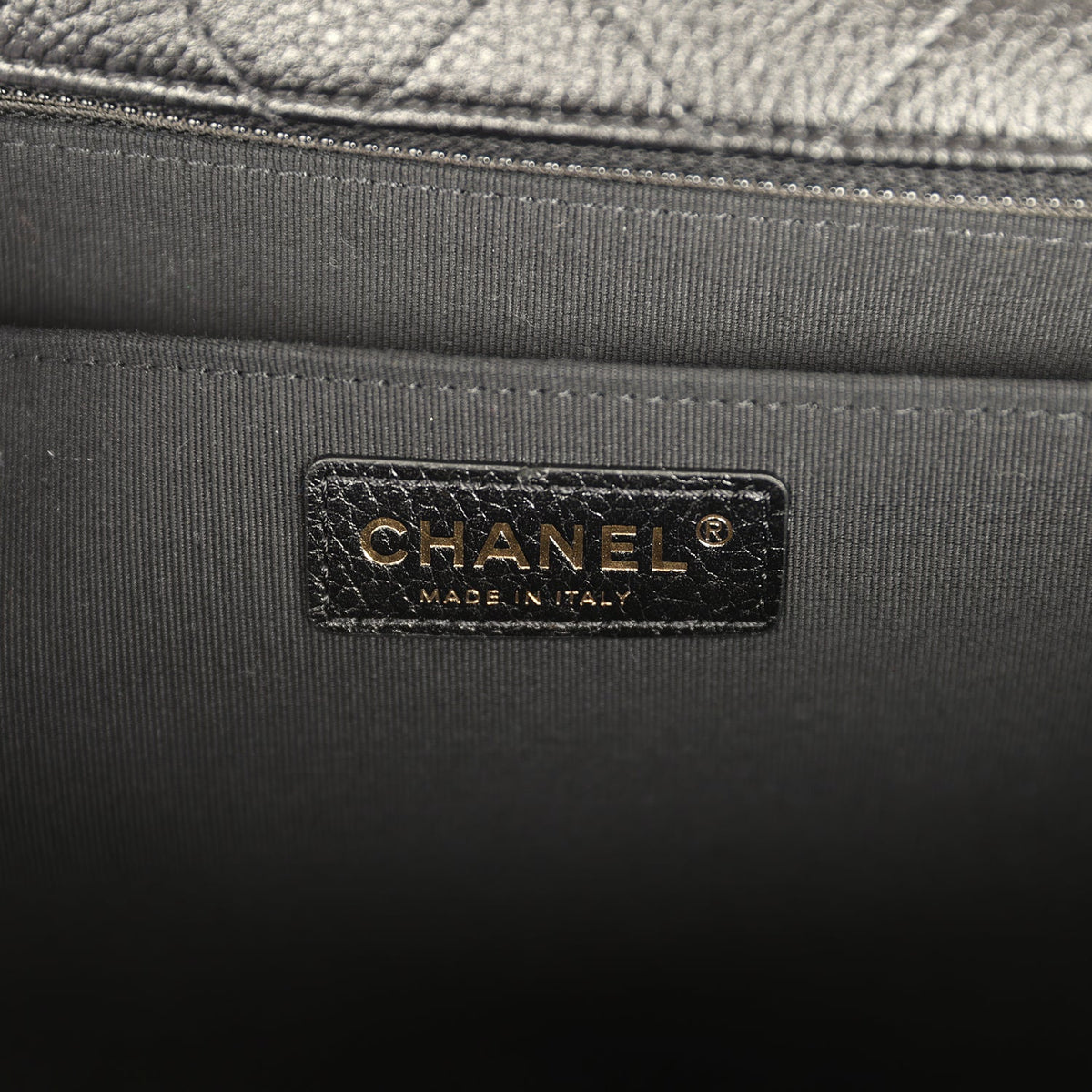 Chanel XXL Classic Single Travel Flap Bag Black Shiny Aged Calfskin Brushed Gold Hardware