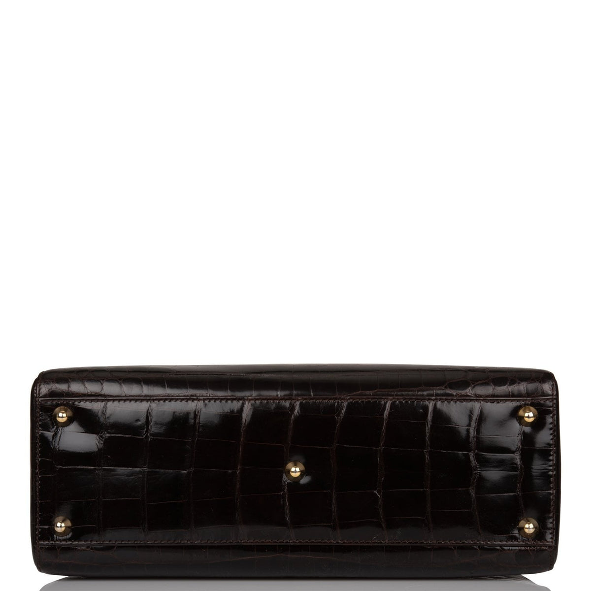 Pre-owned Christian Dior Dark Brown Large Lady Dior Alligator Tote Gold Hardware