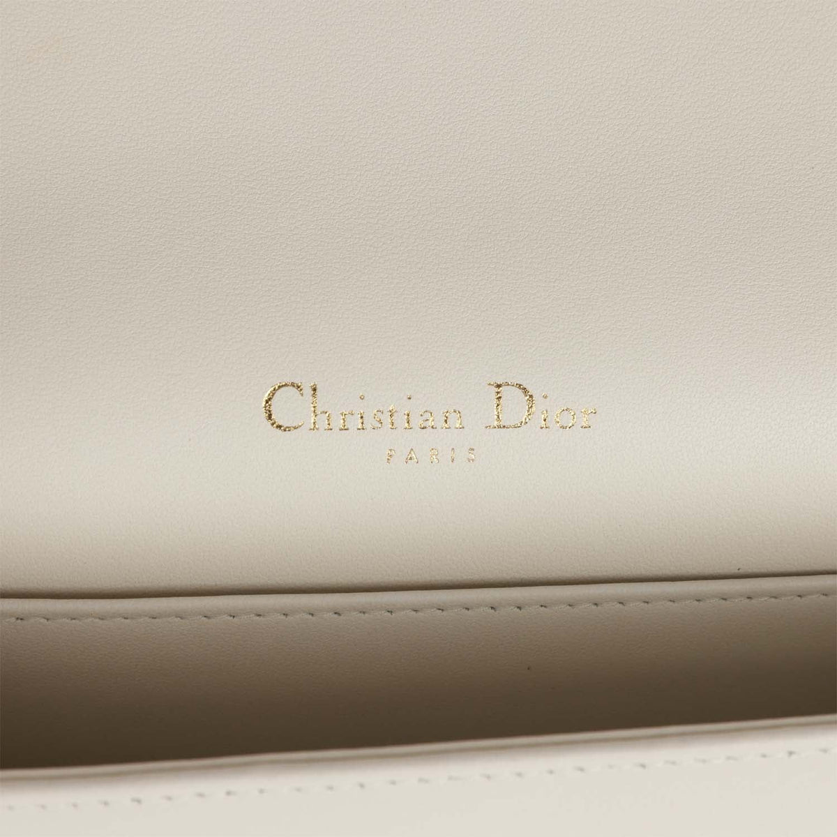 Christian Dior Lady Dior Pouch Latte Lambskin Gold Hardware