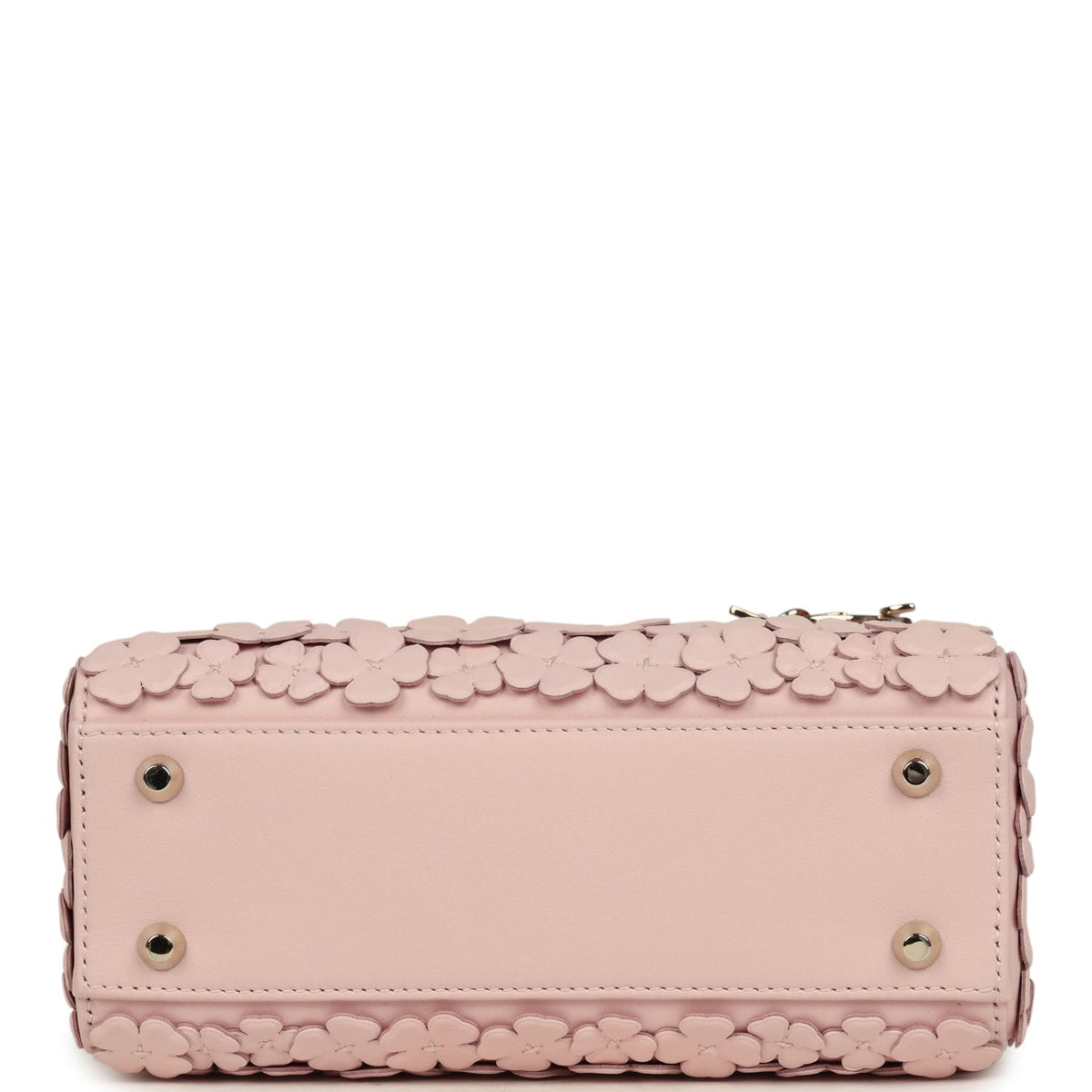 Christian Dior Mini Lady Dior Bag "Clover" Rose Soupir Lambskin Light Gold Hardware