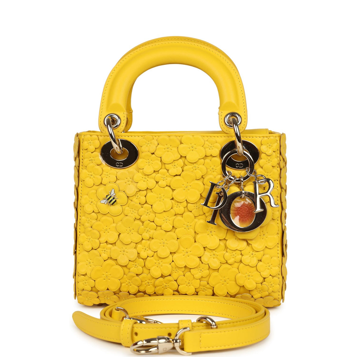Christian Dior Mini Lady Dior Bag "Buttercup" Buttercup Yellow Lambskin Light Gold Hardware