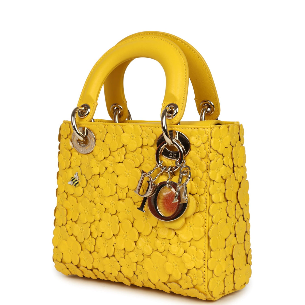 Christian Dior Mini Lady Dior Bag "Buttercup" Buttercup Yellow Lambskin Light Gold Hardware