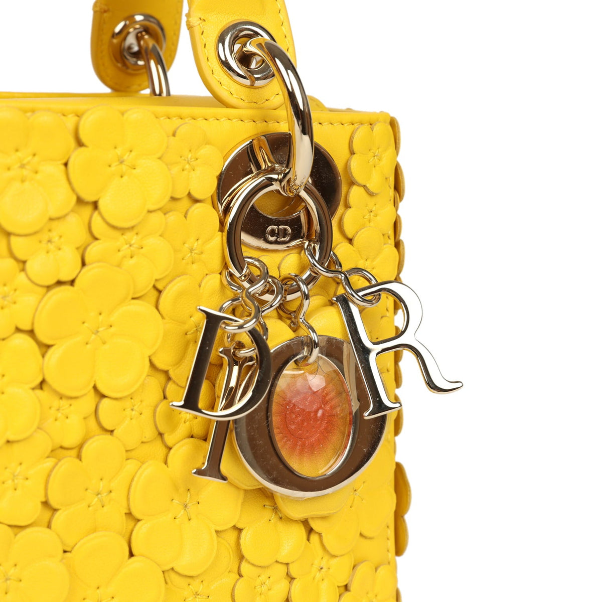 Christian Dior Mini Lady Dior Bag "Buttercup" Buttercup Yellow Lambskin Light Gold Hardware