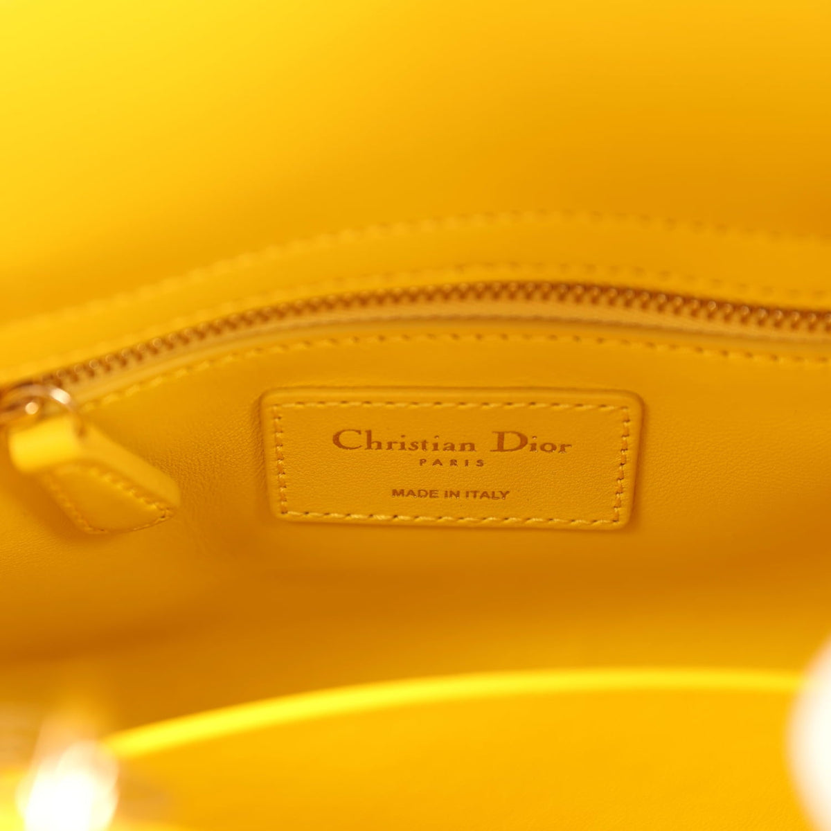 Christian Dior Mini Lady Dior Bag "Buttercup" Buttercup Yellow Lambskin Light Gold Hardware