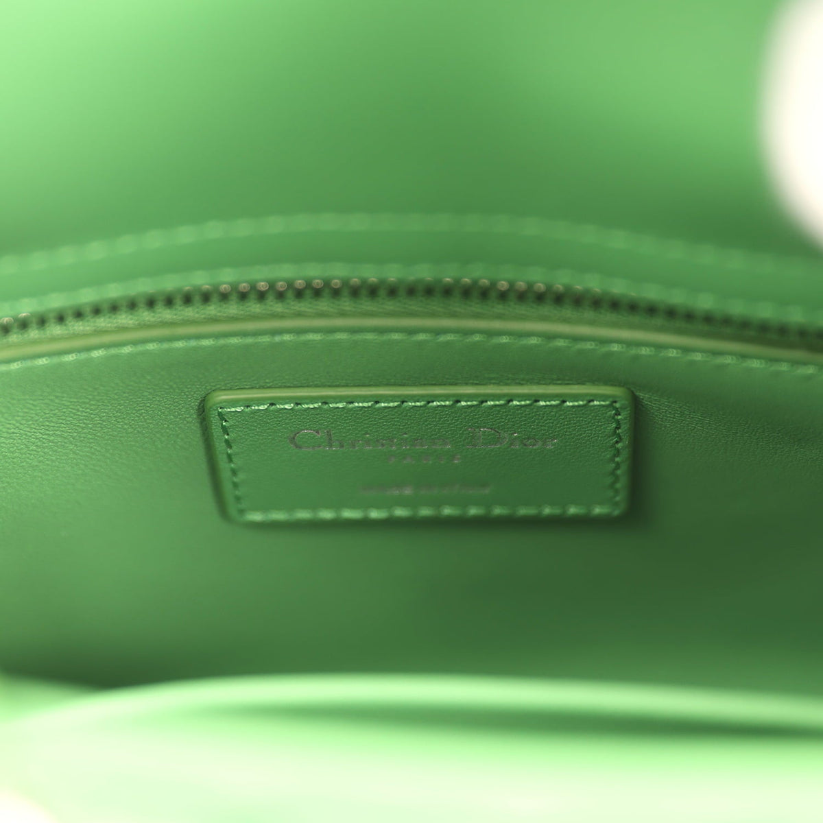 Christian Dior Mini Lady Dior Bag "Clover" Shamrock Lucky Green Lambskin Silver Hardware