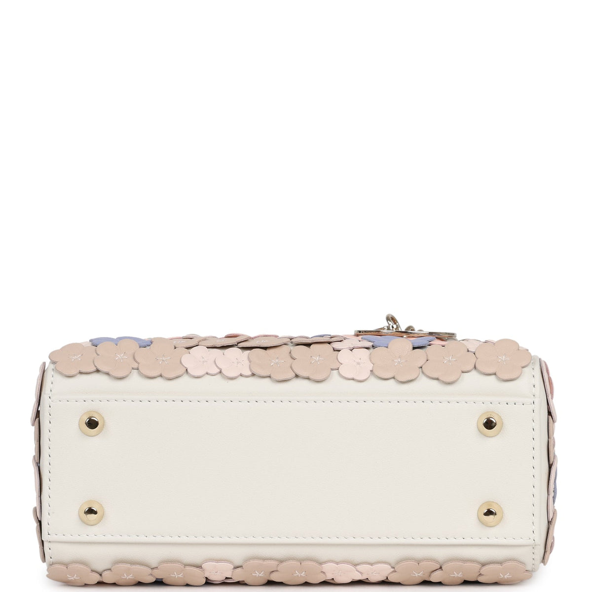Christian Dior Mini Lady Dior Bag "Buttercup" Rose Soupir, Off-White, Light Purple, Light Brown Lambskin Light Gold Hardware