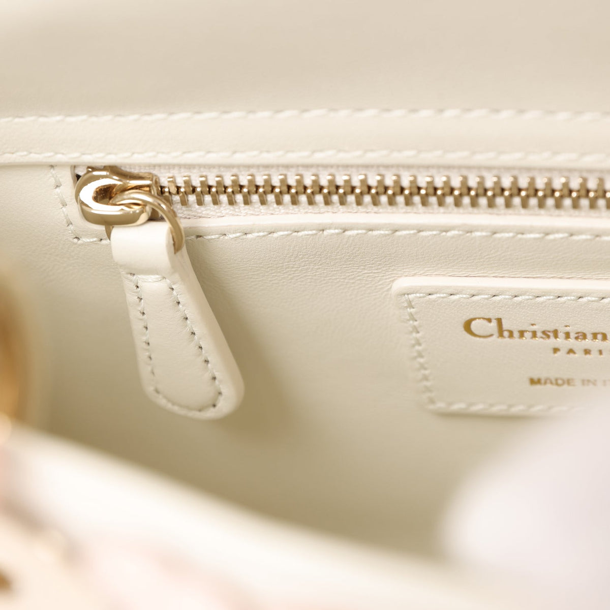 Christian Dior Mini Lady Dior Bag "Buttercup" Rose Soupir, Off-White, Light Purple, Light Brown Lambskin Light Gold Hardware