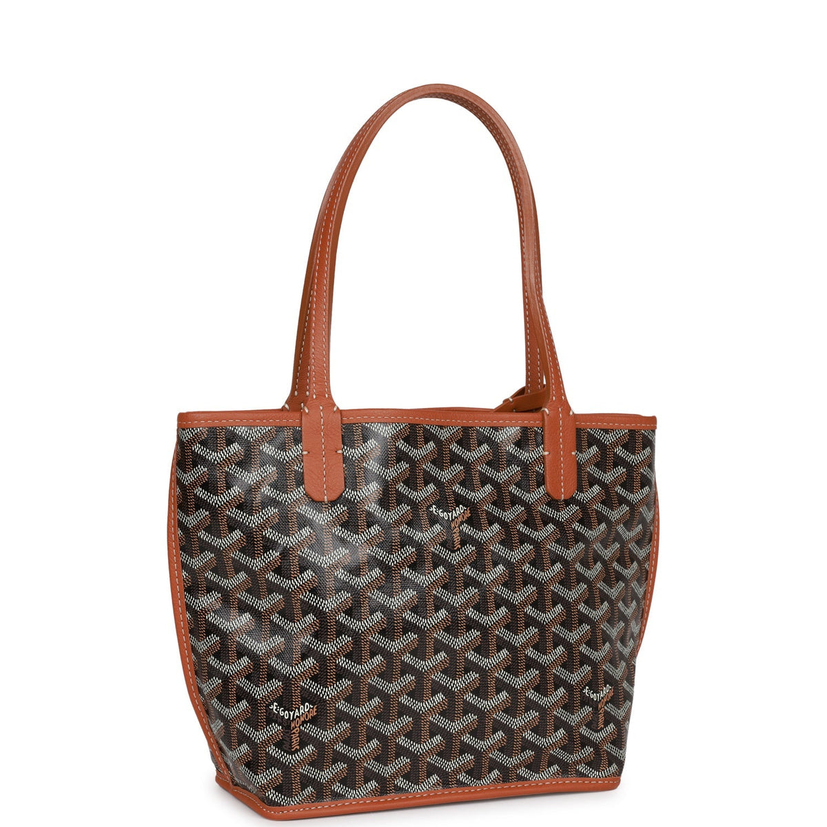 Goyard Goyardine Black Anjou Mini Tote Bag Palladium Hardware