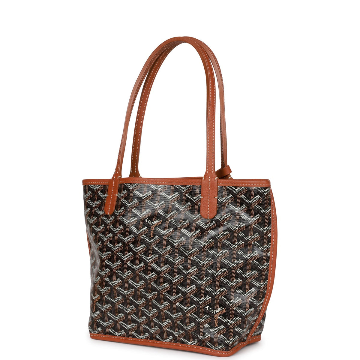 Goyard Goyardine Black Anjou Mini Tote Bag Palladium Hardware