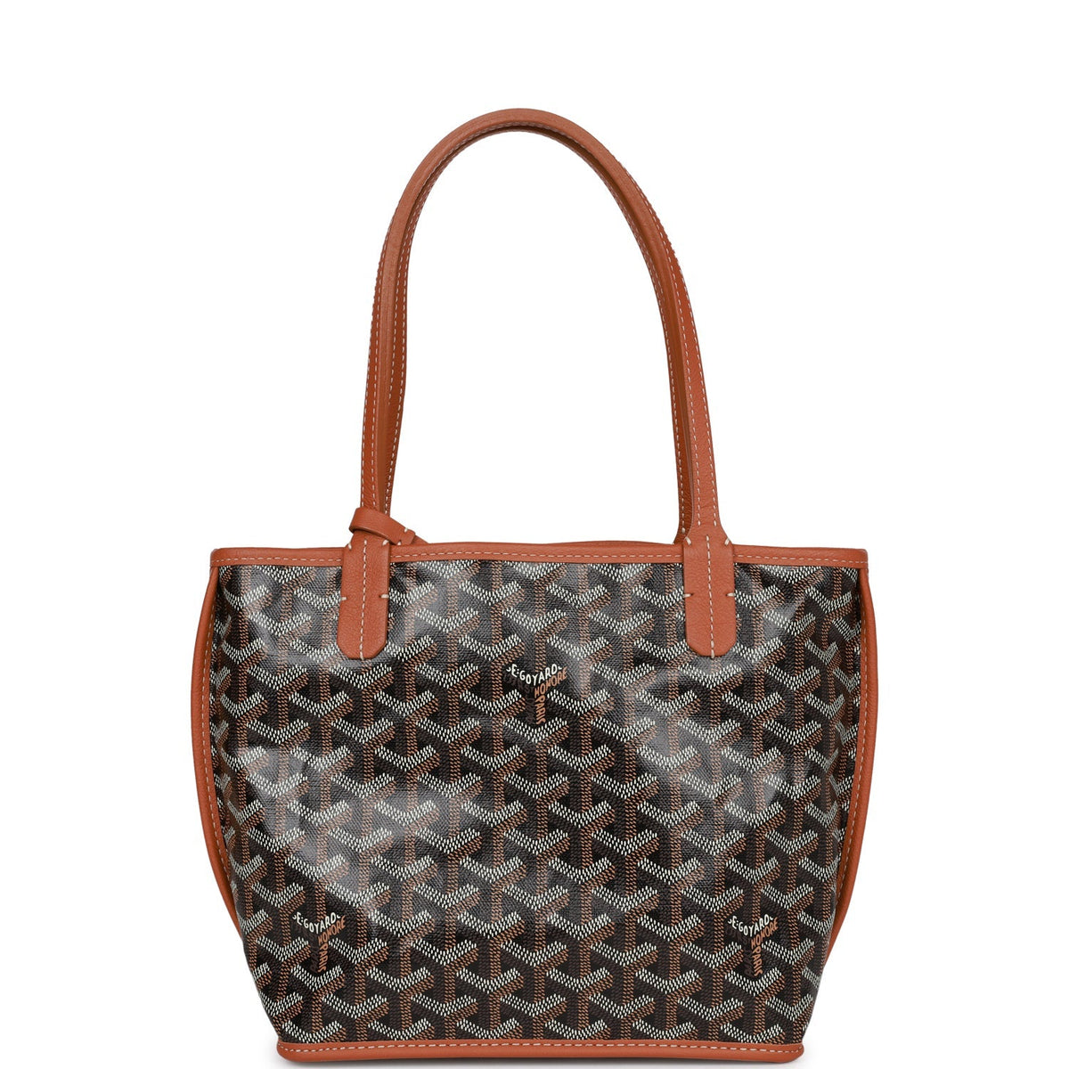 Goyard Goyardine Black Anjou Mini Tote Bag Palladium Hardware