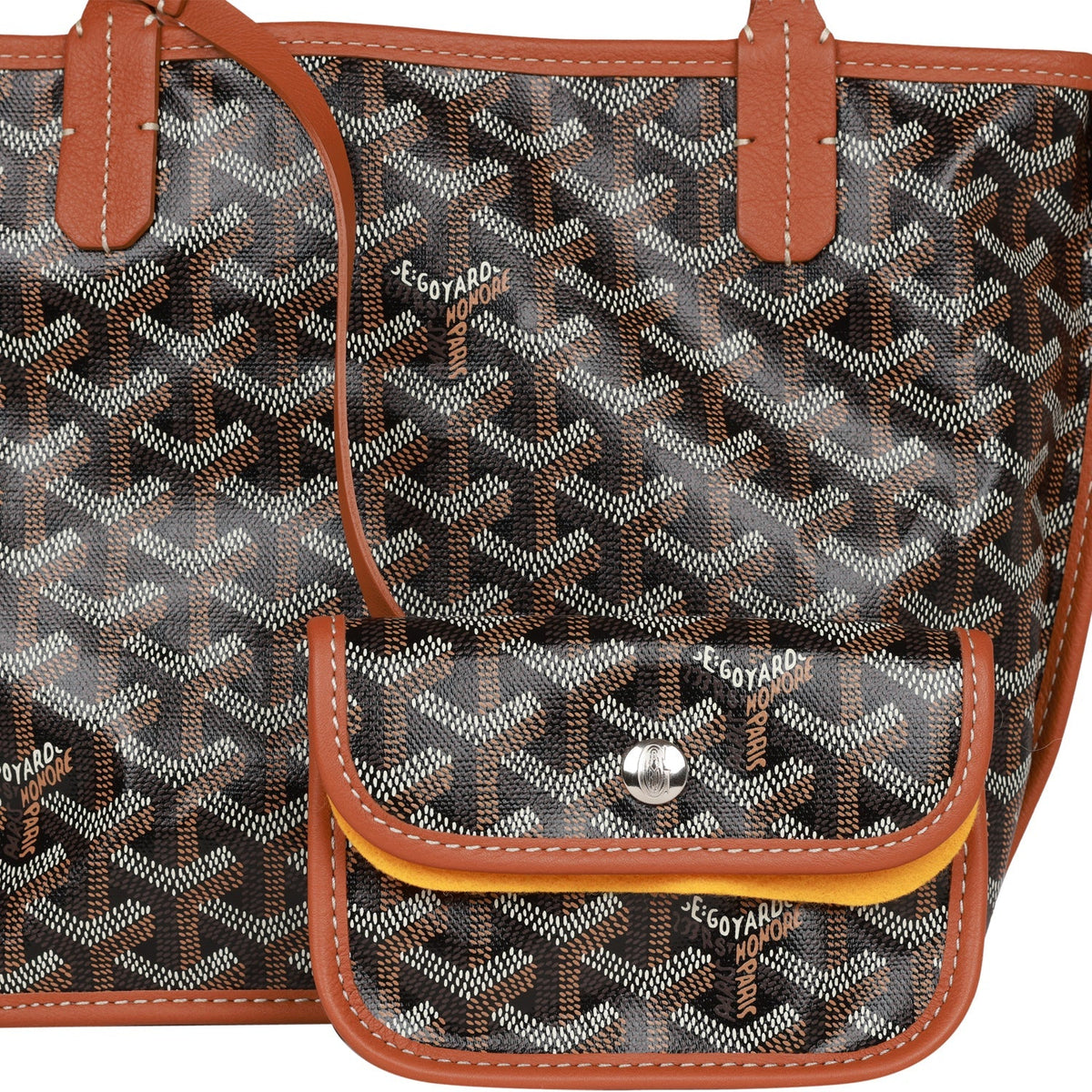Goyard Goyardine Black Anjou Mini Tote Bag Palladium Hardware