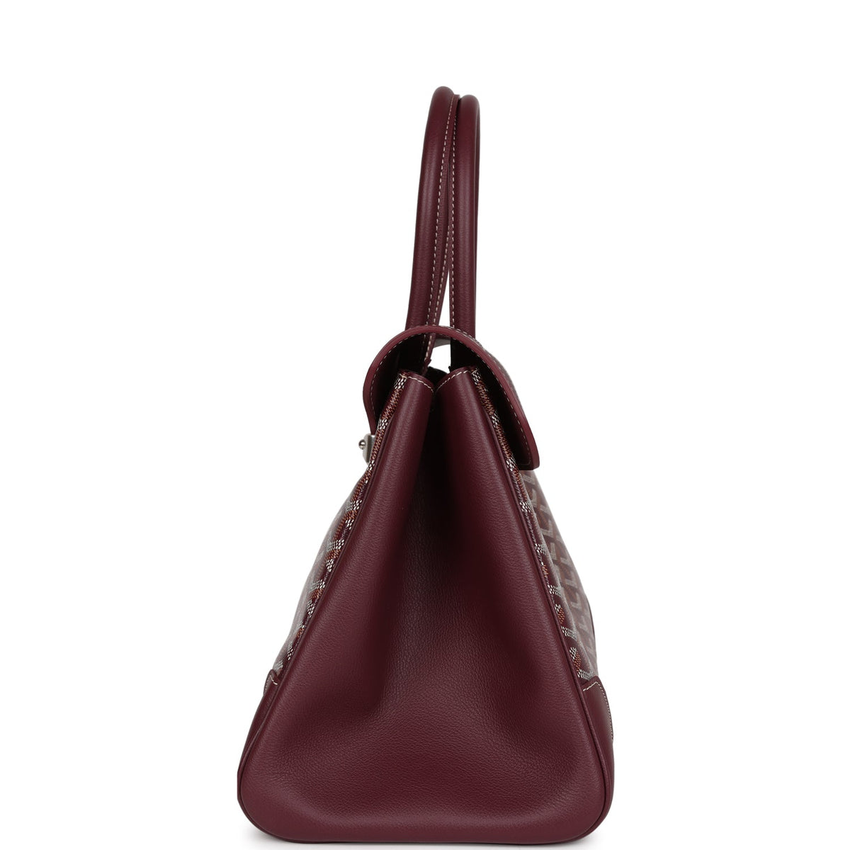 Goyard Saigon Tote Burgundy Goyardine Canvas Palladium Hardware
