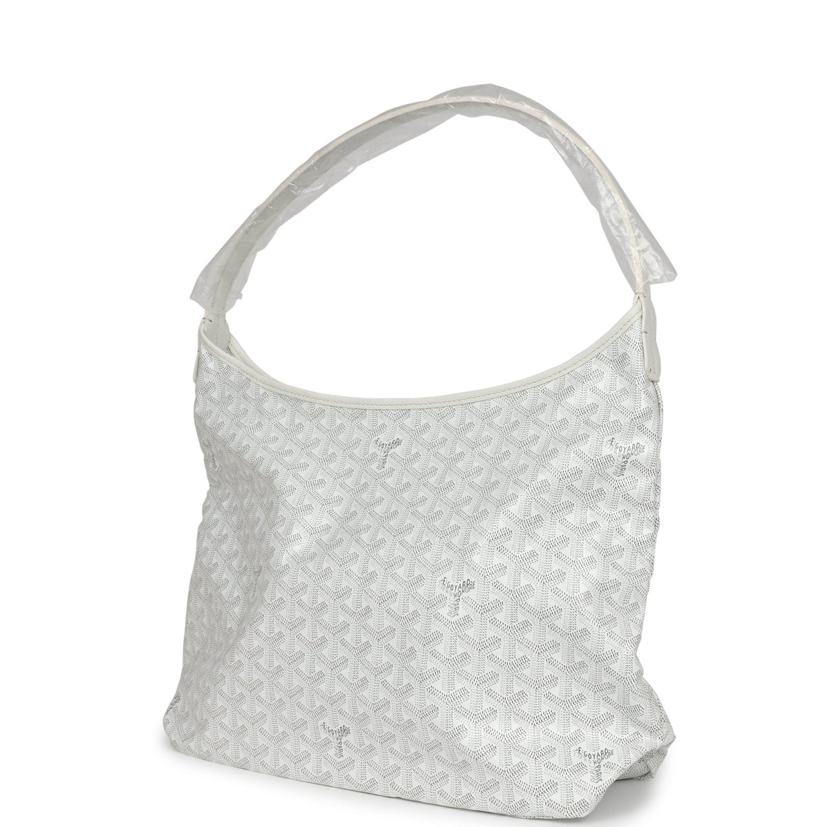 Goyard Goyardine White Boheme Hobo Bag Palladium Hardware