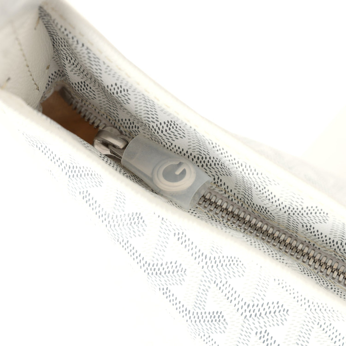 Goyard Goyardine White Boheme Hobo Bag Palladium Hardware