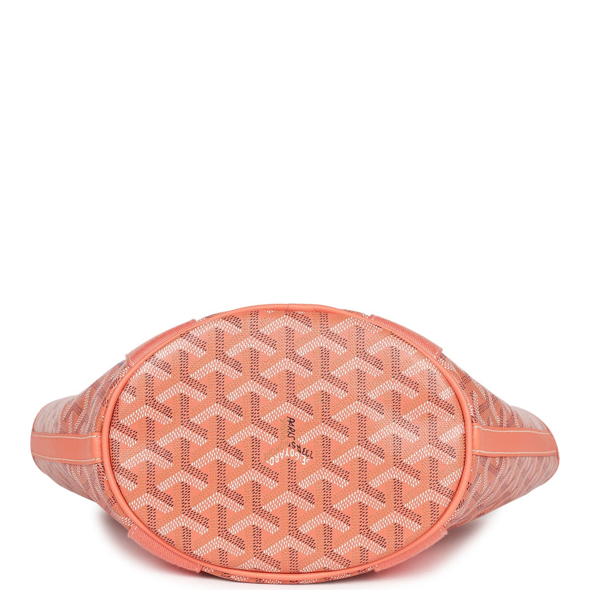 Goyard Goyardine Belharra PM Coral Tote Palladium Hardware