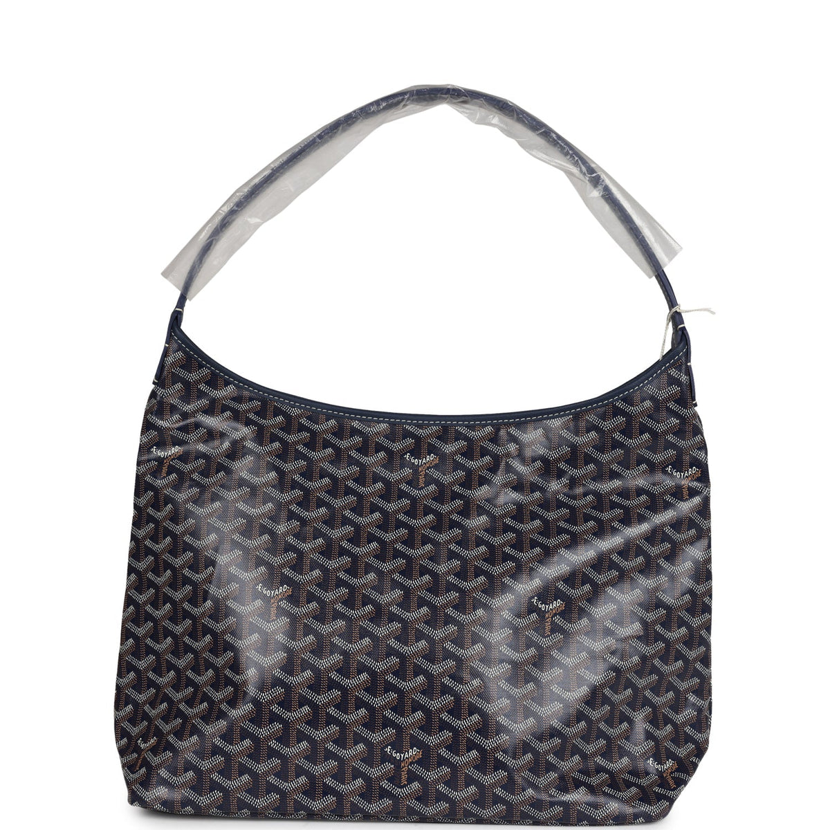 Goyard Goyardine Navy Blue Boheme Hobo Bag Palladium Hardware