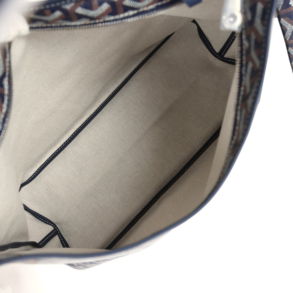 Goyard Goyardine Navy Blue Boheme Hobo Bag Palladium Hardware