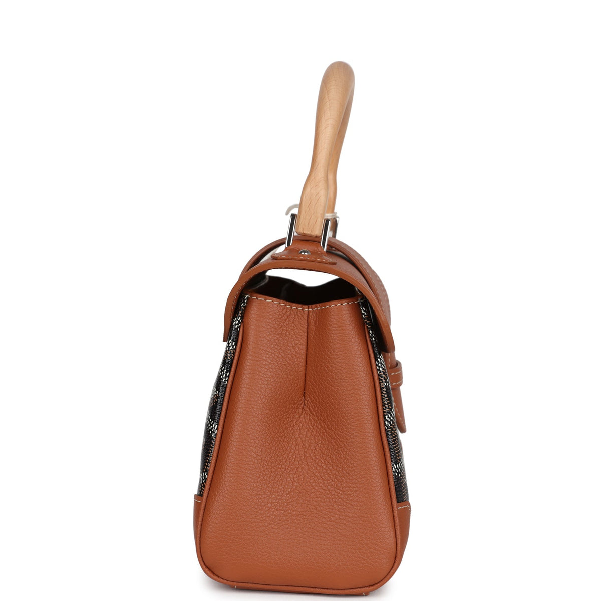 Goyard Saigon Souple Mini Bag Black, Brown Goyardine Canvas Palladium Hardware