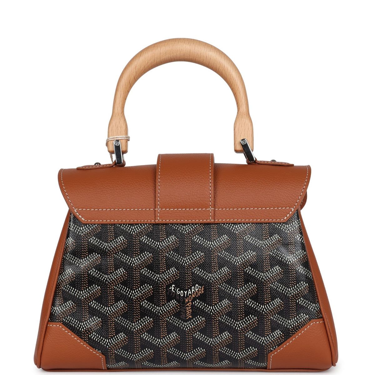 Goyard Saigon Souple Mini Bag Black, Brown Goyardine Canvas Palladium Hardware