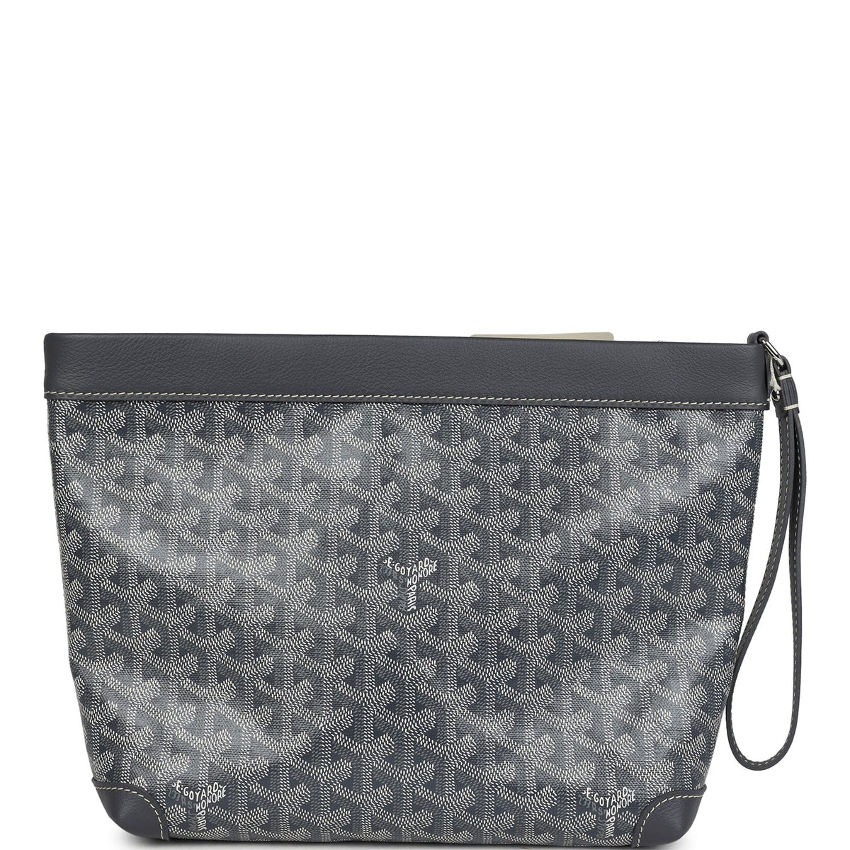 Goyard Goyardine Canvas Grey Conti Pouch Palladium Hardware