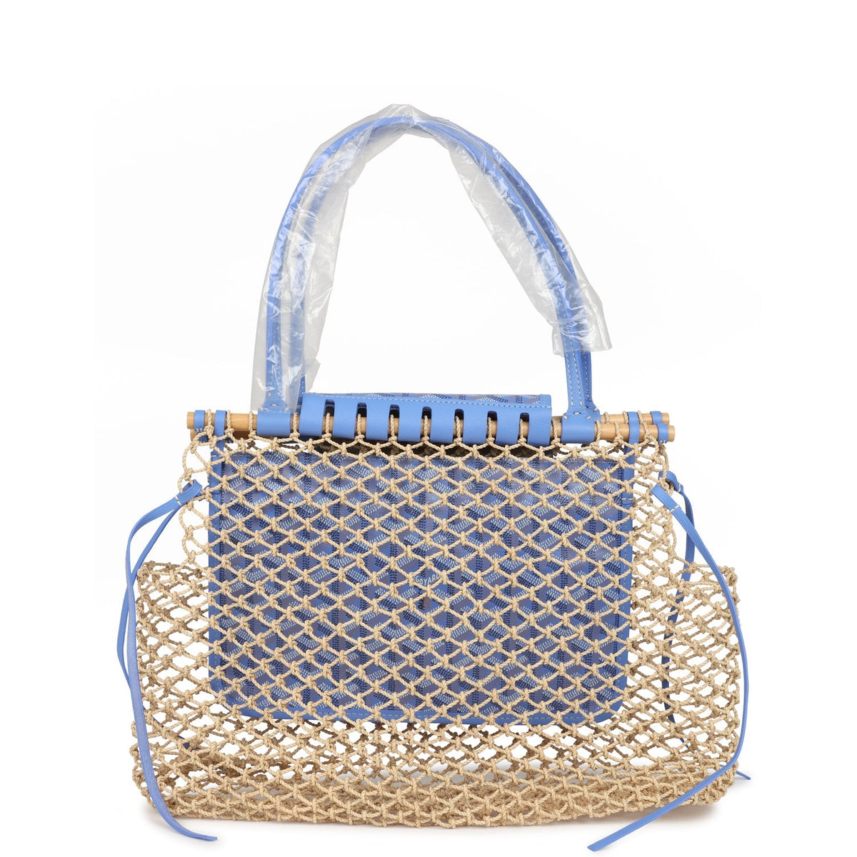 Goyard Goyardine Canvas Iris Aligre Bag Raffia Net Palladium Hardware