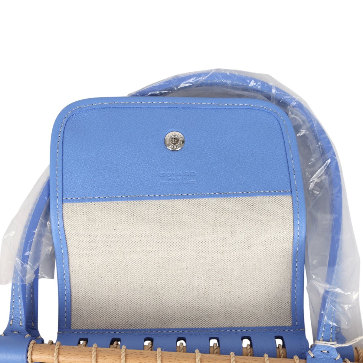 Goyard Goyardine Canvas Iris Aligre Bag Raffia Net Palladium Hardware