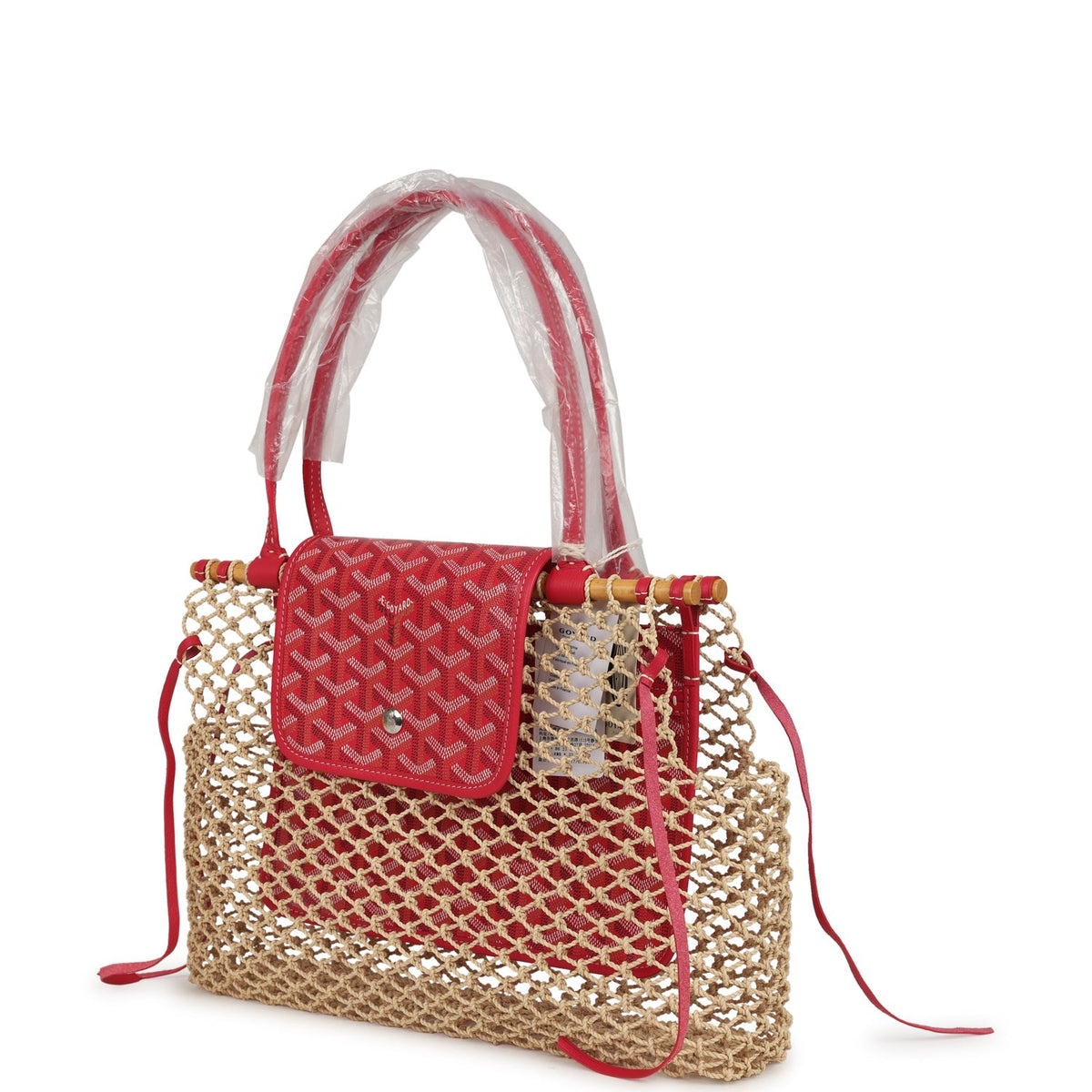 Goyard Goyardine Canvas Fuchsia Aligre Bag Raffia Net Palladium Hardware