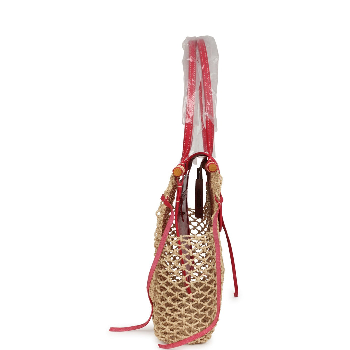 Goyard Goyardine Canvas Fuchsia Aligre Bag Raffia Net Palladium Hardware