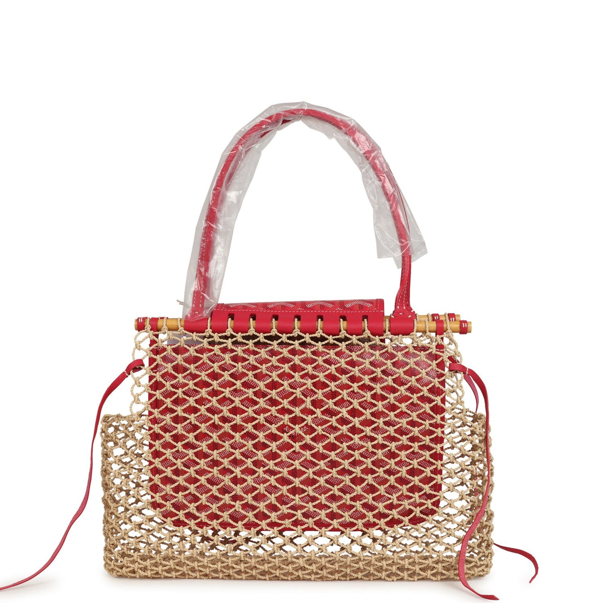 Goyard Goyardine Canvas Fuchsia Aligre Bag Raffia Net Palladium Hardware