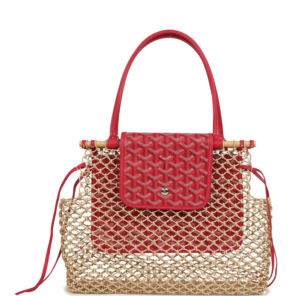 Goyard Goyardine Canvas Fuchsia Aligre Bag Raffia Net Palladium Hardware