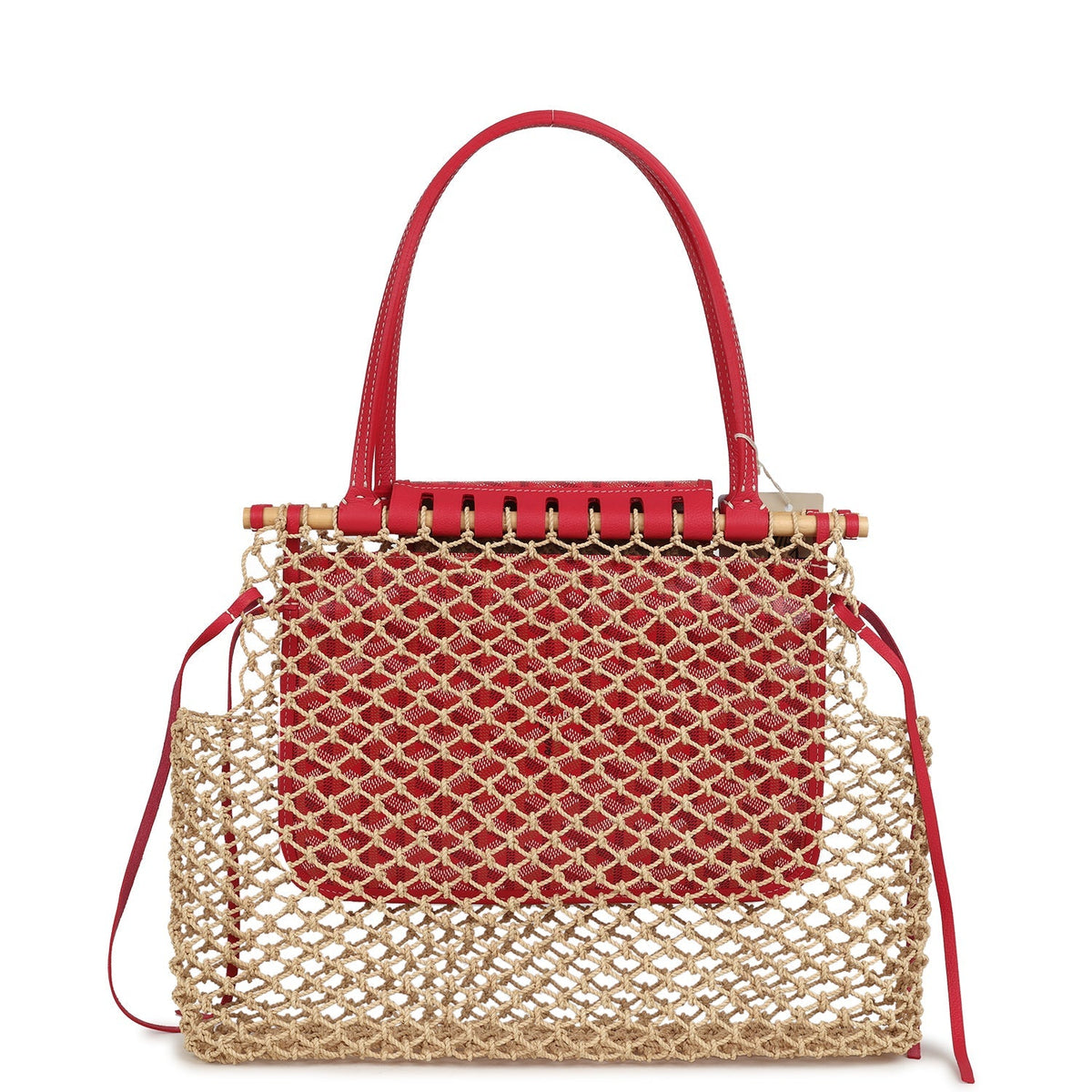 Goyard Goyardine Canvas Fuchsia Aligre Bag Raffia Net Palladium Hardware