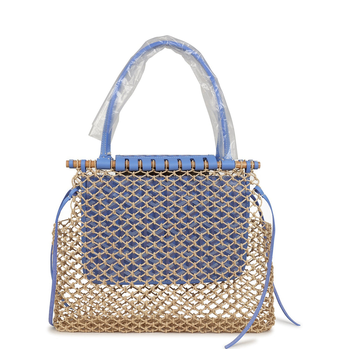 Goyard Goyardine Canvas Iris Aligre Bag Raffia Net Palladium Hardware