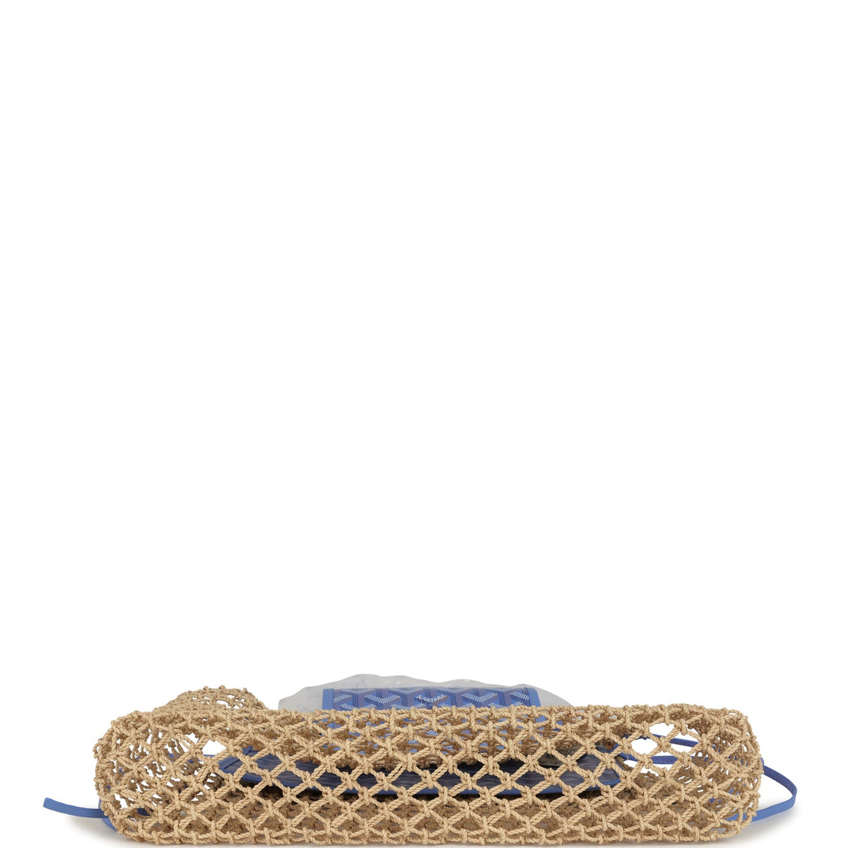 Goyard Goyardine Canvas Iris Aligre Bag Raffia Net Palladium Hardware