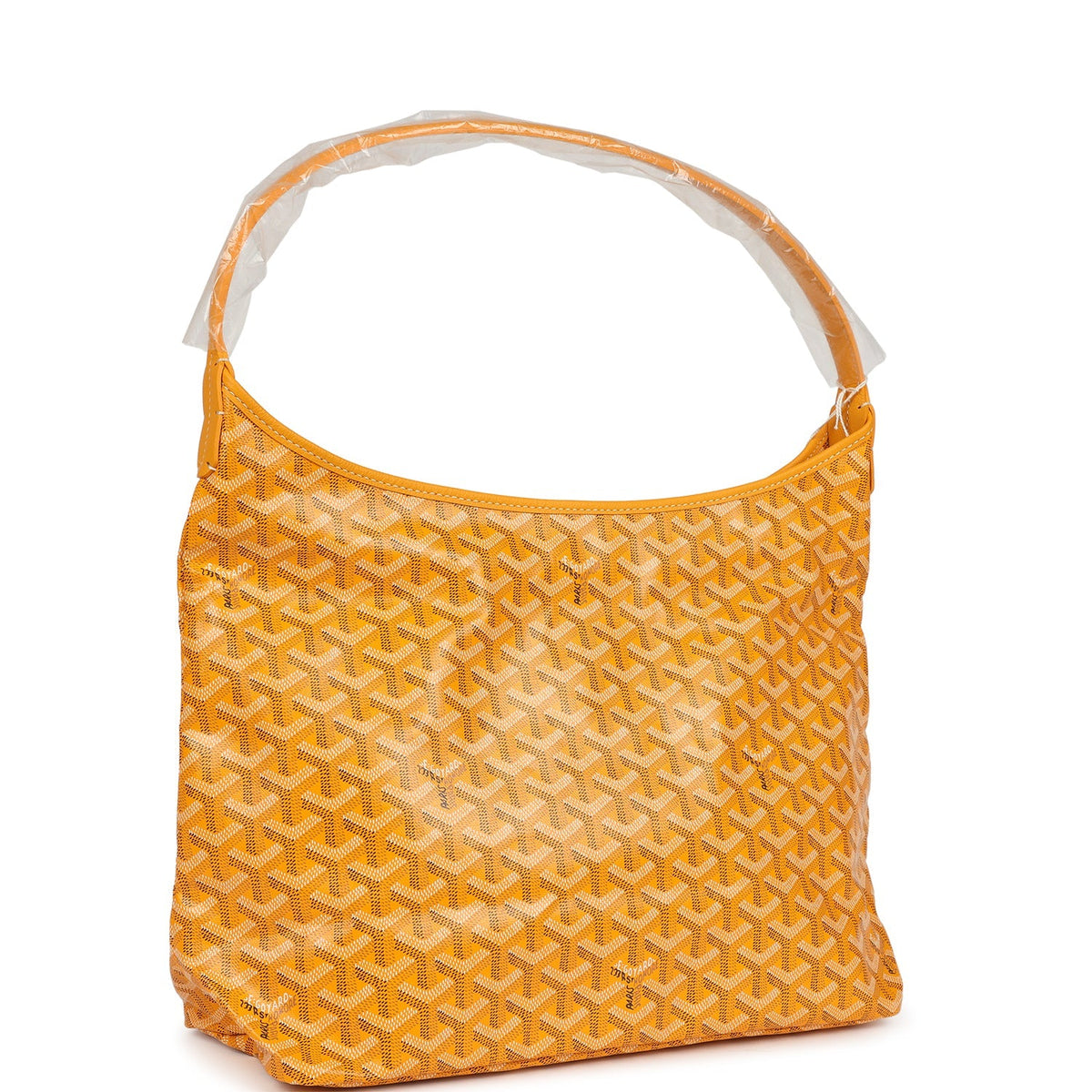 Goyard Goyardine Yellow Boheme Hobo Bag Palladium Hardware