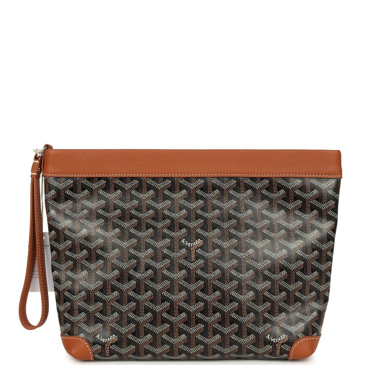 Goyard Goyardine Canvas Black, Brown Conti Pouch Palladium Hardware