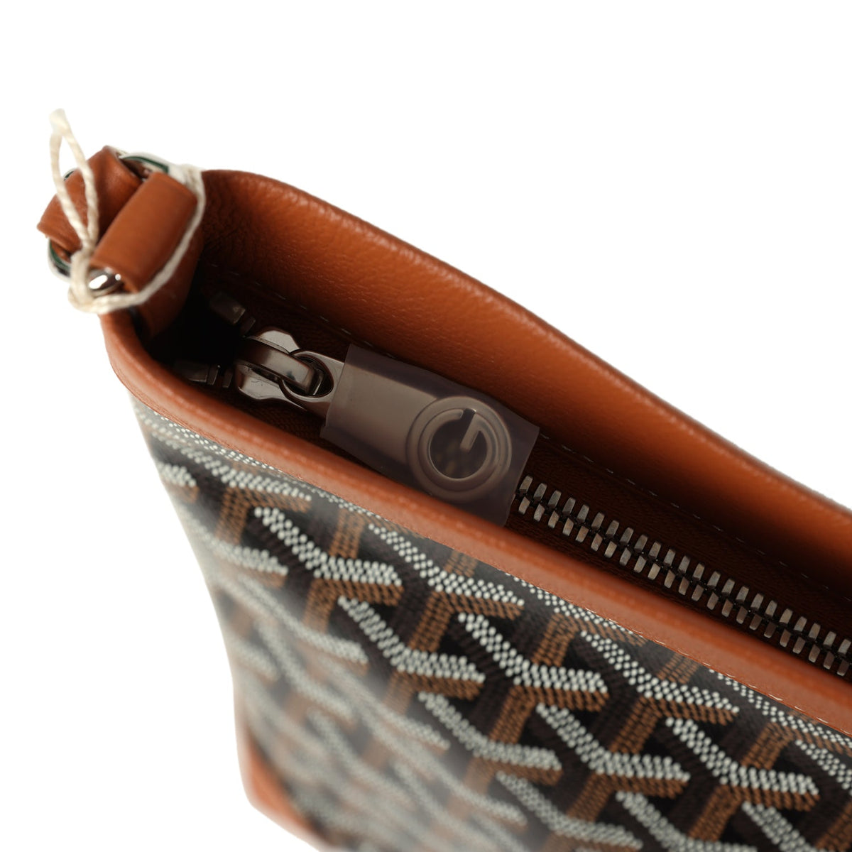 Goyard Goyardine Canvas Black, Brown Conti Pouch Palladium Hardware