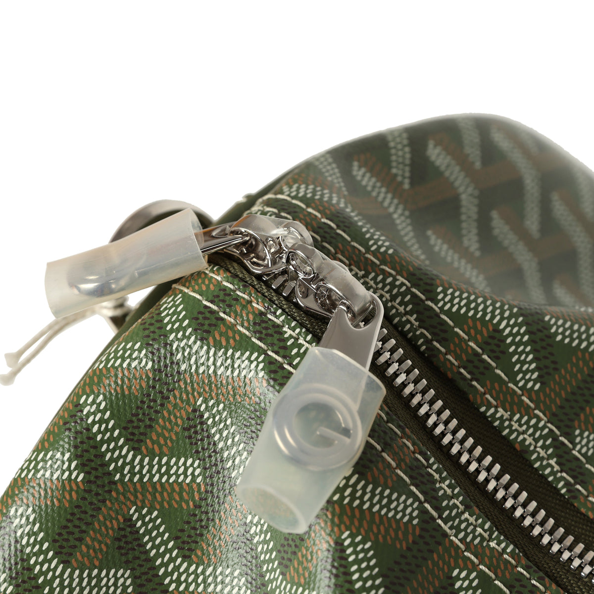 Goyard Boston 50 Bag Khaki Goyardine Canvas & Cervon Calfskin Palladium Hardware