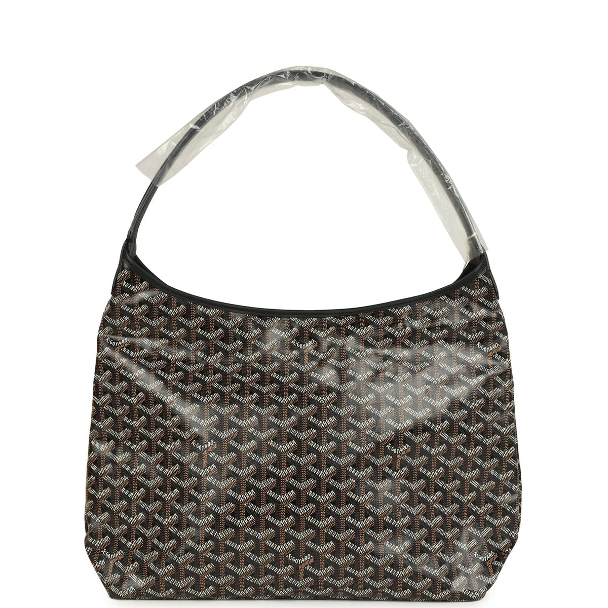 Goyard Goyardine Black Boheme Hobo Bag Palladium Hardware